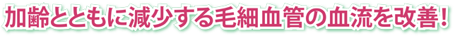 加齢とともに減少する毛細血管の血流を改善